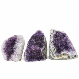 2.70kg Amethyst Polished Crystal Geode Specimen Set 3 Pieces DR125 | Himalayan Salt Factory