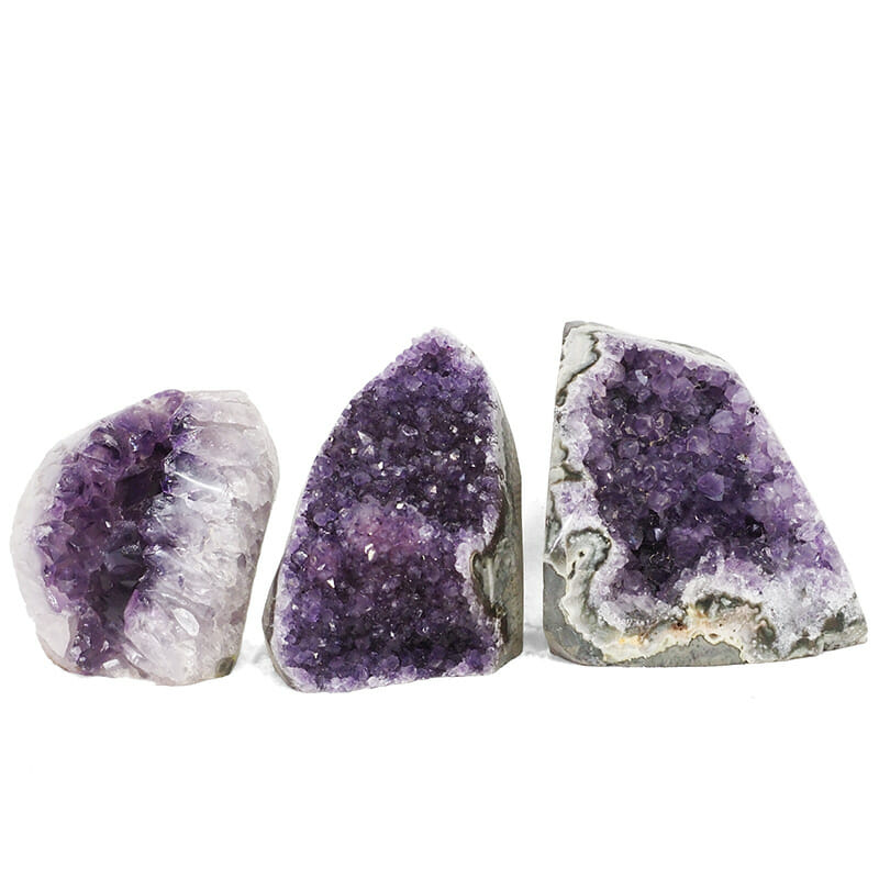 2.70kg Amethyst Polished Crystal Geode Specimen Set 3 Pieces DR125 3 2.70kg Amethyst Polished Crystal Geode Specimen Set 3 Pieces DR125 | Himalayan Salt Factory