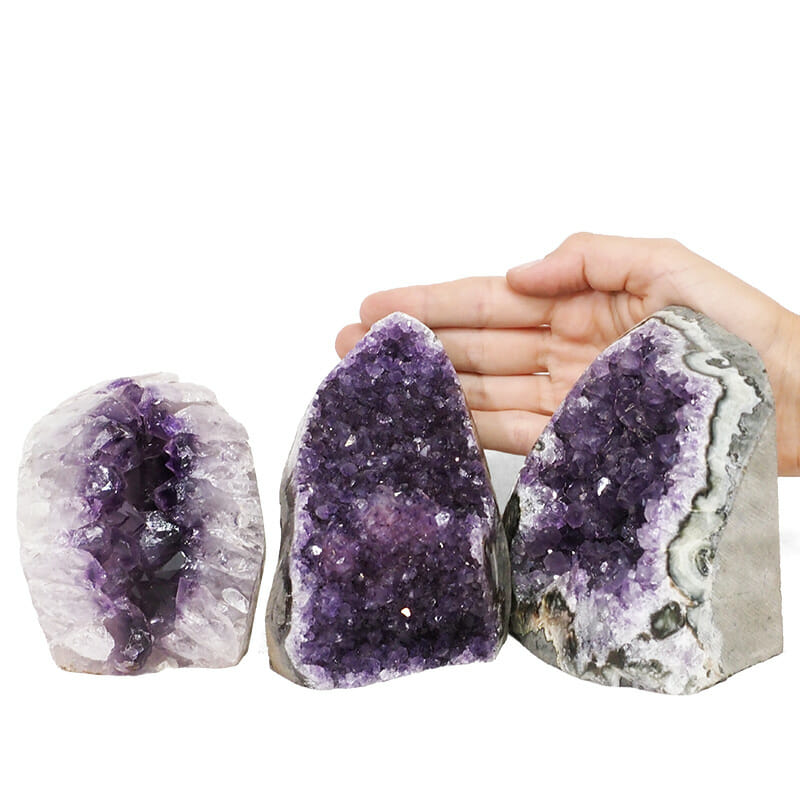 2.70kg Amethyst Polished Crystal Geode Specimen Set 3 Pieces DR125 4 2.70kg Amethyst Polished Crystal Geode Specimen Set 3 Pieces DR125 | Himalayan Salt Factory