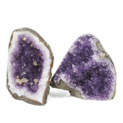1.83kg Amethyst Polished Crystal Geode Specimen Set 2 Pieces DR129 | Himalayan Salt Factory