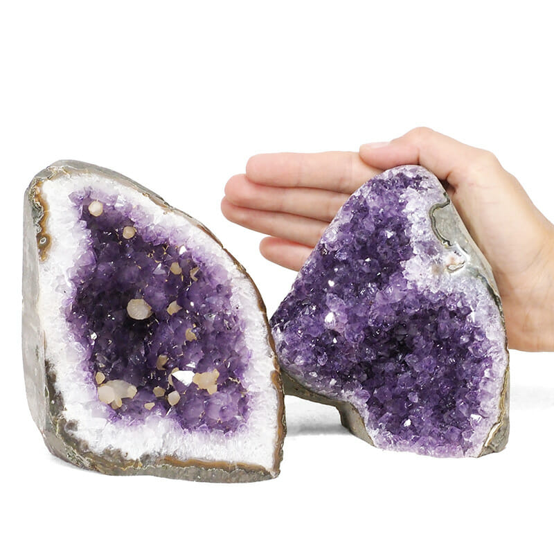 1.83kg Amethyst Polished Crystal Geode Specimen Set 2 Pieces DR129 4 1.83kg Amethyst Polished Crystal Geode Specimen Set 2 Pieces DR129 | Himalayan Salt Factory