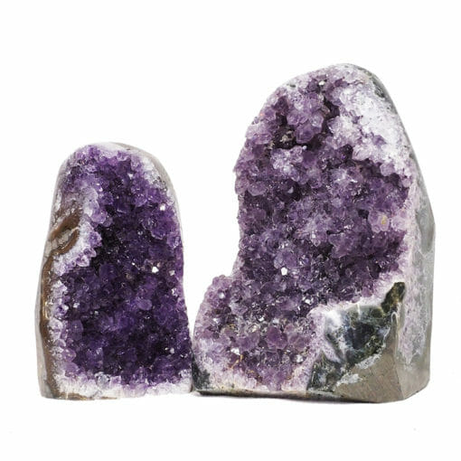 1.71kg Amethyst Polished Crystal Geode Specimen Set 2 Pieces DR131 | Himalayan Salt Factory