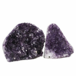 2.05kg Amethyst Polished Crystal Geode Specimen Set 2 Pieces DR136 | Himalayan Salt Factory