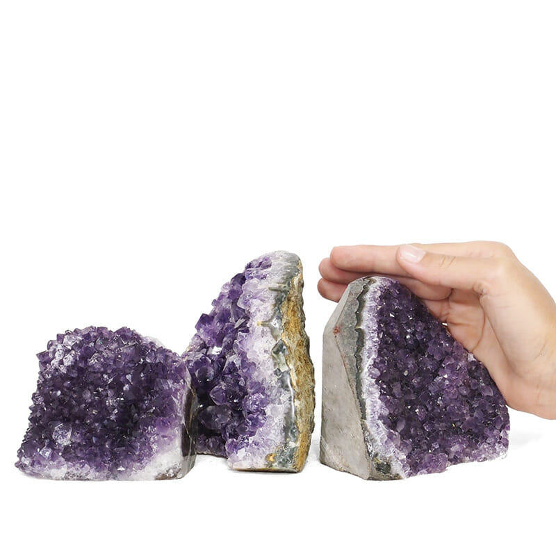 1.90kg Amethyst Polished Crystal Geode Specimen Set 3 Pieces DR141 4 1.90kg Amethyst Polished Crystal Geode Specimen Set 3 Pieces DR141 | Himalayan Salt Factory