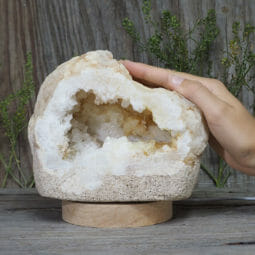 1.97kg Natural Calcite Geode Lamp with Large LED Light Base DB064 9 1.97kg Natural Calcite Geode Lamp with Large LED Light Base DB064 | Himalayan Salt Factory