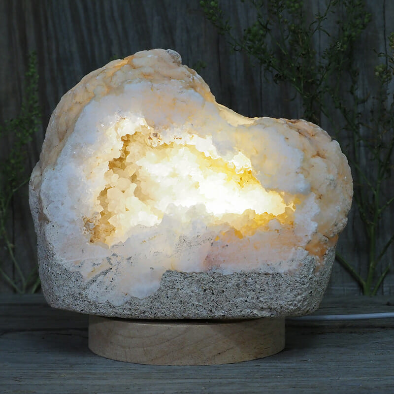 1.97kg Natural Calcite Geode Lamp with Large LED Light Base DB064 3 1.97kg Natural Calcite Geode Lamp with Large LED Light Base DB064 | Himalayan Salt Factory