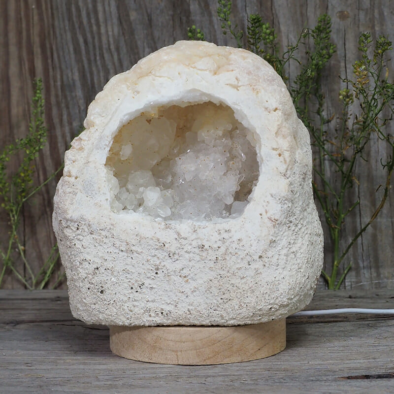 2.47kg Natural Calcite Geode Lamp with Large LED Light Base DB070 4 2.47kg Natural Calcite Geode Lamp with Large LED Light Base DB070 | Himalayan Salt Factory