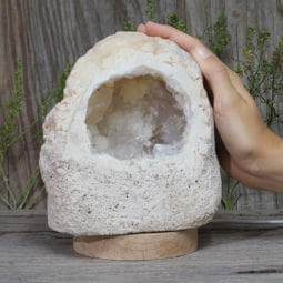 2.47kg Natural Calcite Geode Lamp with Large LED Light Base DB070 9 2.47kg Natural Calcite Geode Lamp with Large LED Light Base DB070 | Himalayan Salt Factory