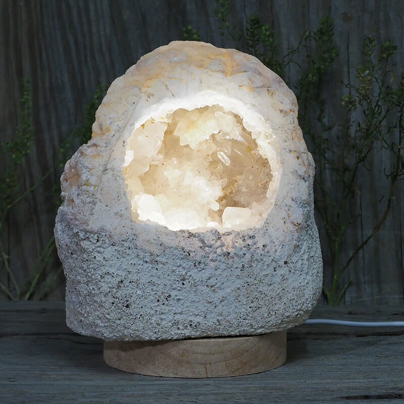 2.47kg Natural Calcite Geode Lamp with Large LED Light Base DB070 3 2.47kg Natural Calcite Geode Lamp with Large LED Light Base DB070 | Himalayan Salt Factory
