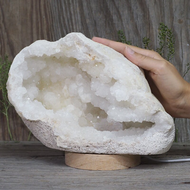 2.90kg Natural Calcite Geode Lamp with Large LED Light Base DB075 5 2.90kg Natural Calcite Geode Lamp with Large LED Light Base DB075 | Himalayan Salt Factory