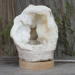 2.48kg Natural Calcite Geode Lamp with Large LED Light Base DB077 8 2.48kg Natural Calcite Geode Lamp with Large LED Light Base DB077 | Himalayan Salt Factory