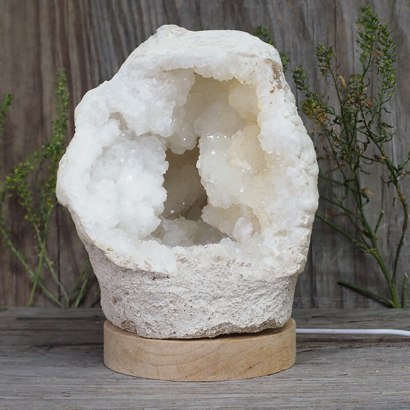 2.48kg Natural Calcite Geode Lamp with Large LED Light Base DB077 4 2.48kg Natural Calcite Geode Lamp with Large LED Light Base DB077 | Himalayan Salt Factory