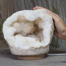 3.89kg Natural Calcite Geode Lamp with Large LED Light Base DB080 9 3.89kg Natural Calcite Geode Lamp with Large LED Light Base DB080 | Himalayan Salt Factory