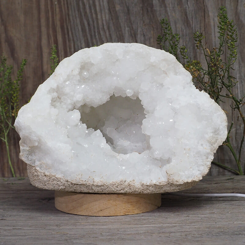 2.64kg Natural Calcite Geode Lamp with Large LED Light Base DB082 4 2.64kg Natural Calcite Geode Lamp with Large LED Light Base DB082 | Himalayan Salt Factory