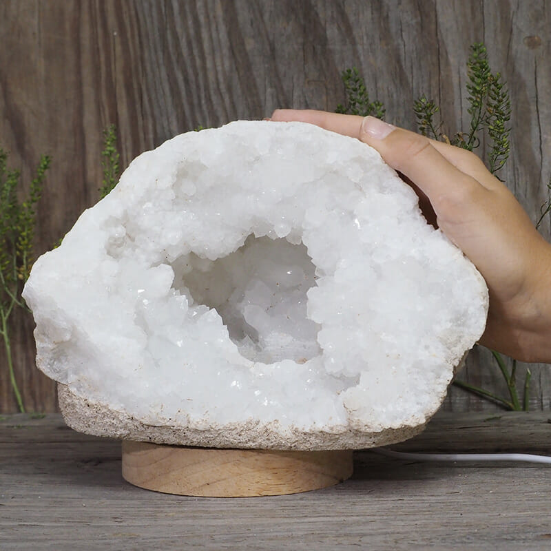 2.64kg Natural Calcite Geode Lamp with Large LED Light Base DB082 5 2.64kg Natural Calcite Geode Lamp with Large LED Light Base DB082 | Himalayan Salt Factory