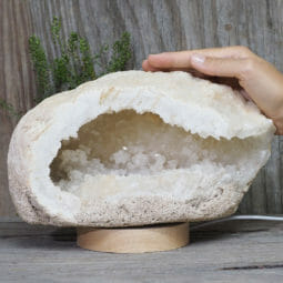 2.75kg Natural Calcite Geode Lamp with Large LED Light Base DR153 9 2.75kg Natural Calcite Geode Lamp with Large LED Light Base DR153 | Himalayan Salt Factory