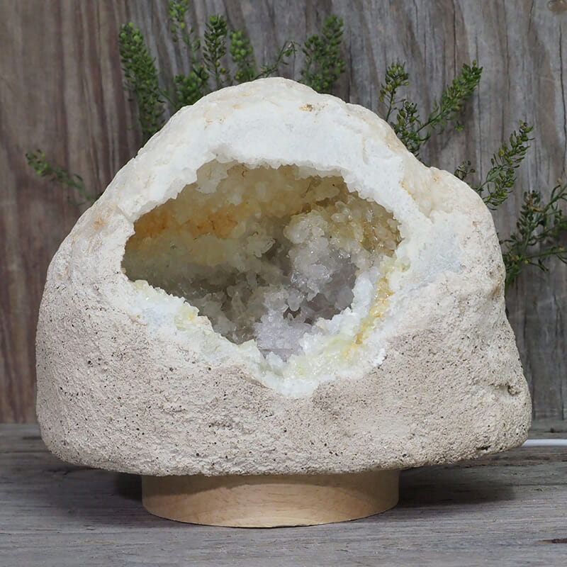 3.00kg Natural Calcite Geode Lamp with Large LED Light Base DR156 4 3.00kg Natural Calcite Geode Lamp with Large LED Light Base DR156 | Himalayan Salt Factory