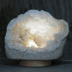 2.78kg Natural Calcite Geode Lamp with Large LED Light Base DR167 | Himalayan Salt Factory