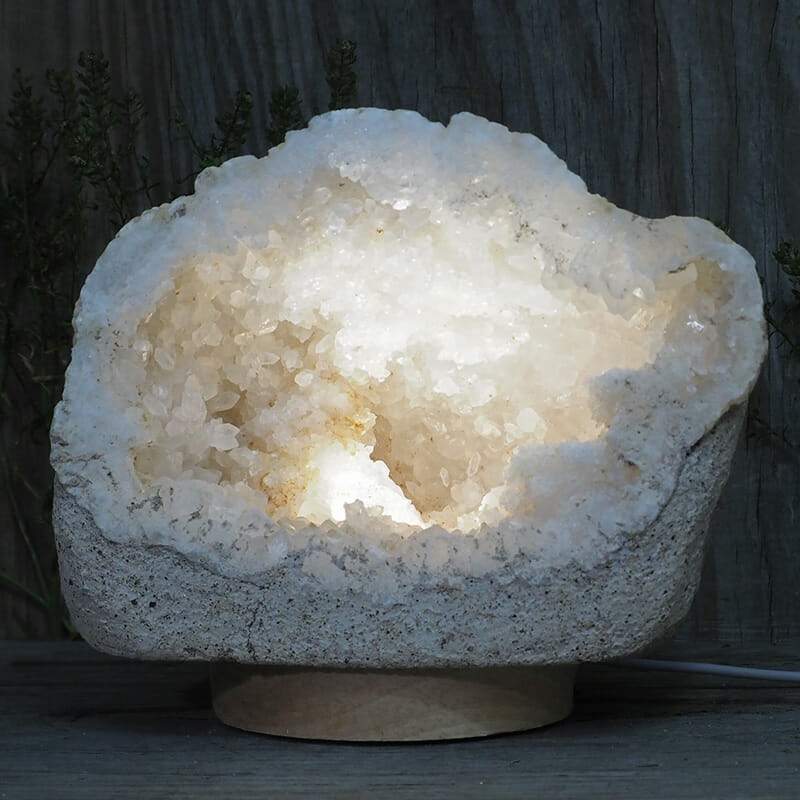 2.78kg Natural Calcite Geode Lamp with Large LED Light Base DR167 3 2.78kg Natural Calcite Geode Lamp with Large LED Light Base DR167 | Himalayan Salt Factory