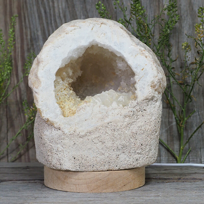 2.02kg Natural Calcite Geode Lamp with Large LED Light Base DB051 4 2.02kg Natural Calcite Geode Lamp with Large LED Light Base DB051 | Himalayan Salt Factory