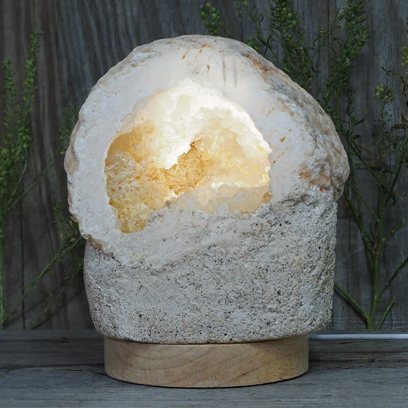 2.02kg Natural Calcite Geode Lamp with Large LED Light Base DB051 3 2.02kg Natural Calcite Geode Lamp with Large LED Light Base DB051 | Himalayan Salt Factory