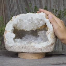 3.03kg Natural Calcite Geode Lamp with Large LED Light Base DB053 9 3.03kg Natural Calcite Geode Lamp with Large LED Light Base DB053 | Himalayan Salt Factory
