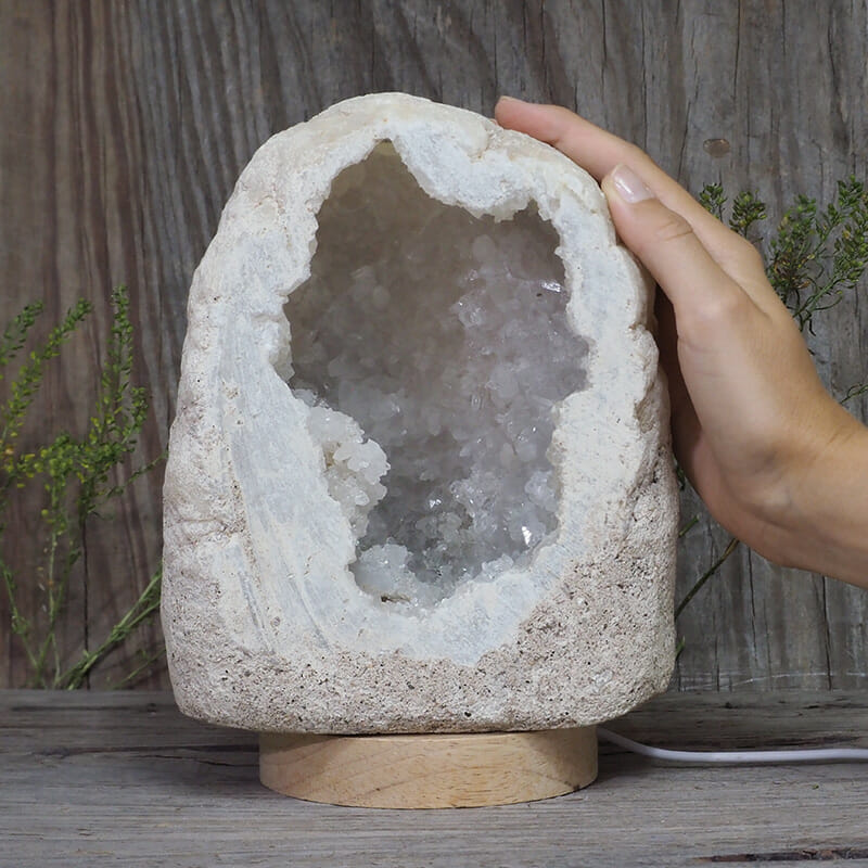2.87kg Natural Calcite Geode Lamp with Large LED Light Base DB055 5 2.87kg Natural Calcite Geode Lamp with Large LED Light Base DB055 | Himalayan Salt Factory