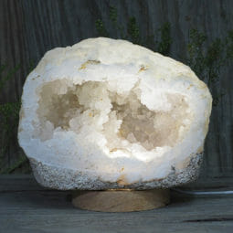 2.80kg Natural Calcite Geode Lamp with Large LED Light Base DB057 | Himalayan Salt Factory