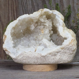2.92kg Natural Calcite Geode Lamp with Large LED Light Base DB060 | Himalayan Salt Factory