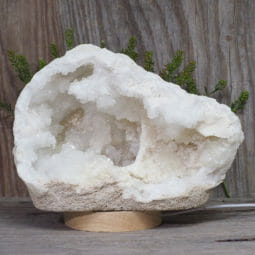 3.55kg Natural Calcite Geode Lamp with Large LED Light Base DR146 | Himalayan Salt Factory