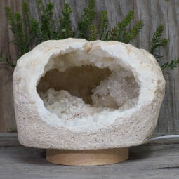 2.78kg Natural Calcite Geode Lamp with Large LED Light Base DR149 8 2.78kg Natural Calcite Geode Lamp with Large LED Light Base DR149 | Himalayan Salt Factory
