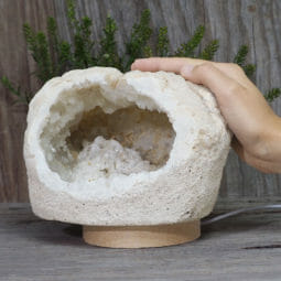 2.78kg Natural Calcite Geode Lamp with Large LED Light Base DR149 9 2.78kg Natural Calcite Geode Lamp with Large LED Light Base DR149 | Himalayan Salt Factory