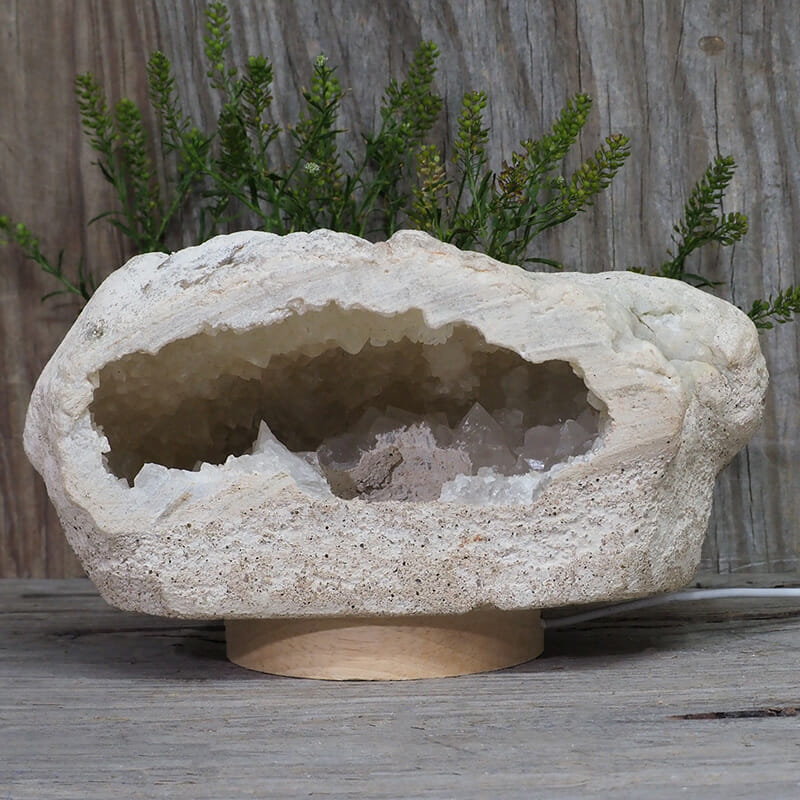 2.82kg Natural Calcite Geode Lamp with Large LED Light Base DR152 4 2.82kg Natural Calcite Geode Lamp with Large LED Light Base DR152 | Himalayan Salt Factory