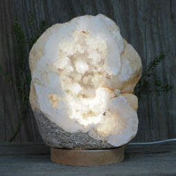 2.73kg Natural Calcite Geode Lamp with Large LED Light Base DR162 | Himalayan Salt Factory