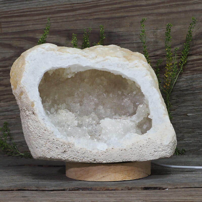 2.42kg Natural Calcite Geode Lamp with Large LED Light Base DS1953 4 2.42kg Natural Calcite Geode Lamp with Large LED Light Base DS1953 | Himalayan Salt Factory