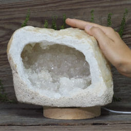 2.42kg Natural Calcite Geode Lamp with Large LED Light Base DS1953 9 2.42kg Natural Calcite Geode Lamp with Large LED Light Base DS1953 | Himalayan Salt Factory