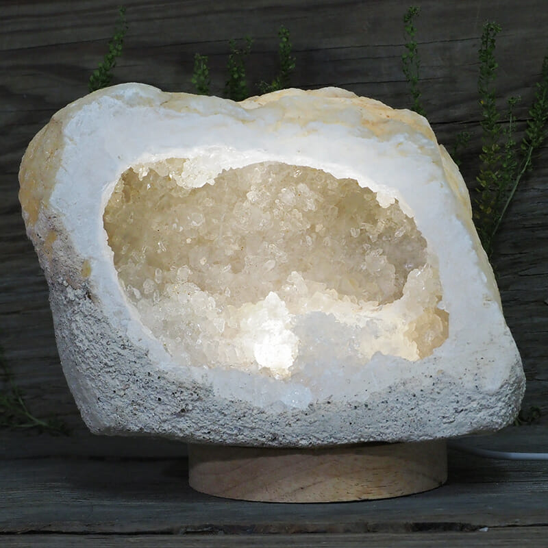 2.42kg Natural Calcite Geode Lamp with Large LED Light Base DS1953 3 2.42kg Natural Calcite Geode Lamp with Large LED Light Base DS1953 | Himalayan Salt Factory
