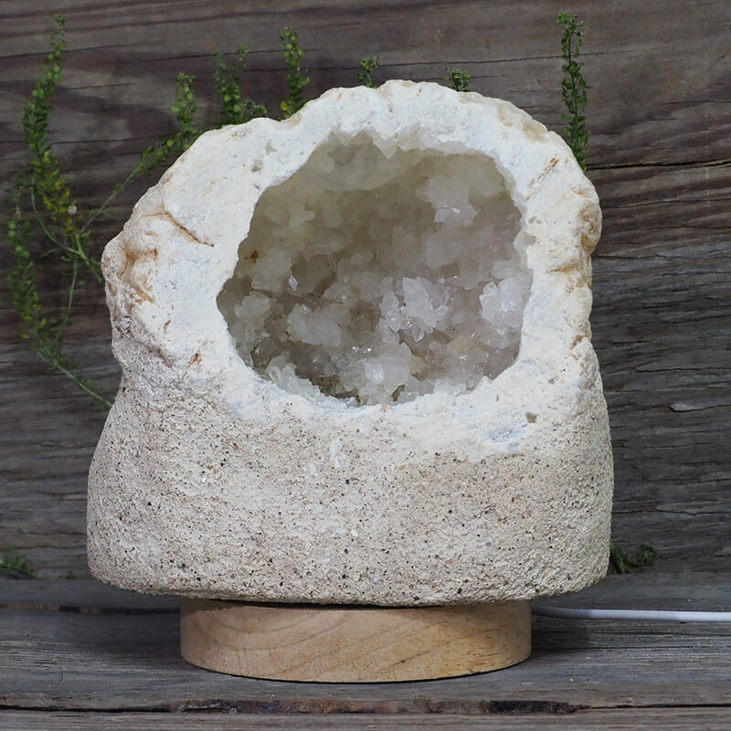 2.05kg Natural Calcite Geode Lamp with Large LED Light Base DS1960 4 2.05kg Natural Calcite Geode Lamp with Large LED Light Base DS1960 | Himalayan Salt Factory