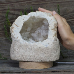 2.05kg Natural Calcite Geode Lamp with Large LED Light Base DS1960 9 2.05kg Natural Calcite Geode Lamp with Large LED Light Base DS1960 | Himalayan Salt Factory