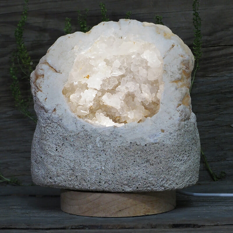 2.05kg Natural Calcite Geode Lamp with Large LED Light Base DS1960 3 2.05kg Natural Calcite Geode Lamp with Large LED Light Base DS1960 | Himalayan Salt Factory