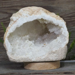 2.03kg Natural Calcite Geode Lamp with Large LED Light Base DS1963 | Himalayan Salt Factory