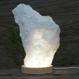 1.93kg Natural Clear Quartz Cluster Lamp on LED Large Base DR005 | Himalayan Salt Factory