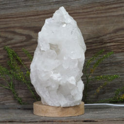 2.76kg Natural Clear Quartz Cluster Lamp on LED Large Base DR010 | Himalayan Salt Factory