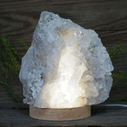 1.80kg Natural Clear Quartz Cluster Lamp on LED Large Base DR015 | Himalayan Salt Factory