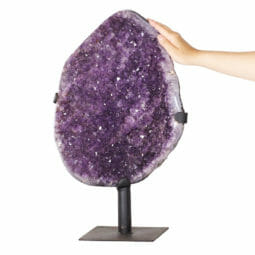 10.44kg Amethyst Druze Cluster on Metal Stand DK849 | Himalayan Salt Factory