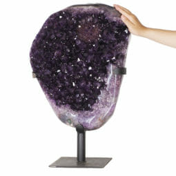18.42kg Amethyst Druze Cluster on Metal Stand DK850 5 18.42kg Amethyst Druze Cluster on Metal Stand DK850 | Himalayan Salt Factory