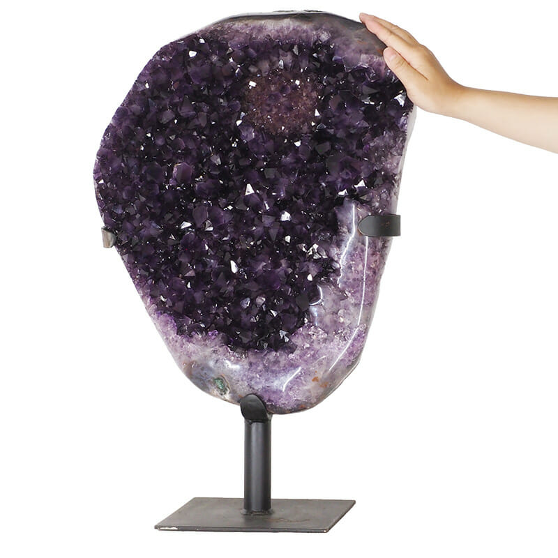 18.42kg Amethyst Druze Cluster on Metal Stand DK850 4 18.42kg Amethyst Druze Cluster on Metal Stand DK850 | Himalayan Salt Factory