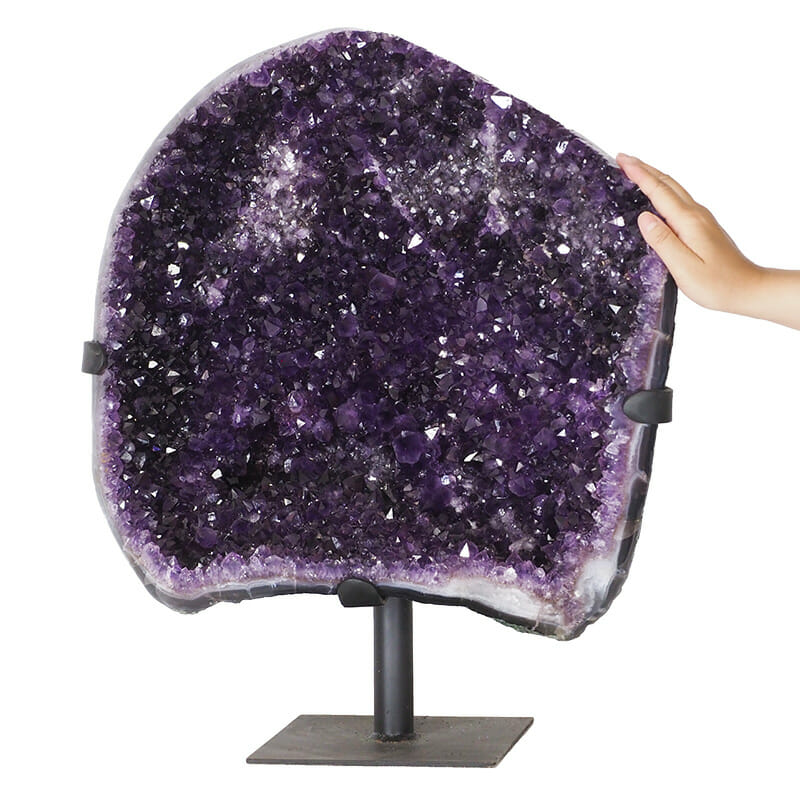 24.66kg Amethyst Druze Cluster on Metal Stand DK851 4 24.66kg Amethyst Druze Cluster on Metal Stand DK851 | Himalayan Salt Factory