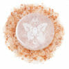 Selenite Round Engraved Plate Butterfly | Himalayan Salt Factory