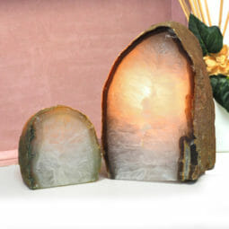 Agate Crystal Lamp and Tealight Holder Set J60 | Himalayan Salt Factory